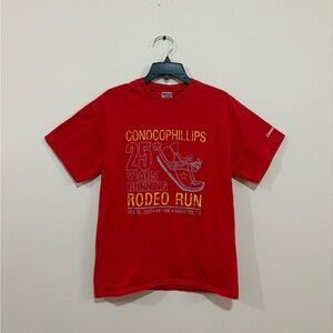 Gildan Red Short Sleeve Tee with Rodeo Run Print
